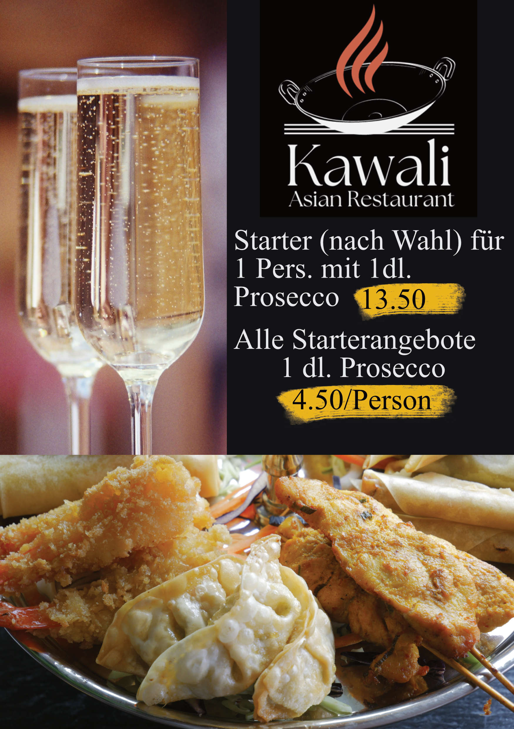 Prosecco Angebot Restaurant Kawali Dietlikon